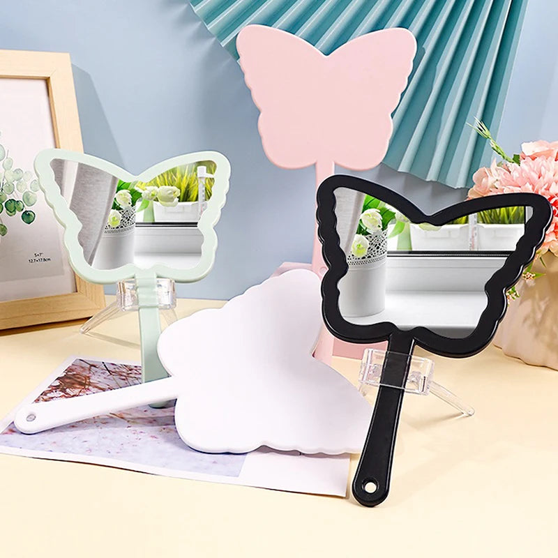 1pcs HOT Handheld Mirror Butterfly Shaped Makeup Mirror Handheld Mirror Portable Eyelash Extension Mirrors Salon Mirrors Makeup