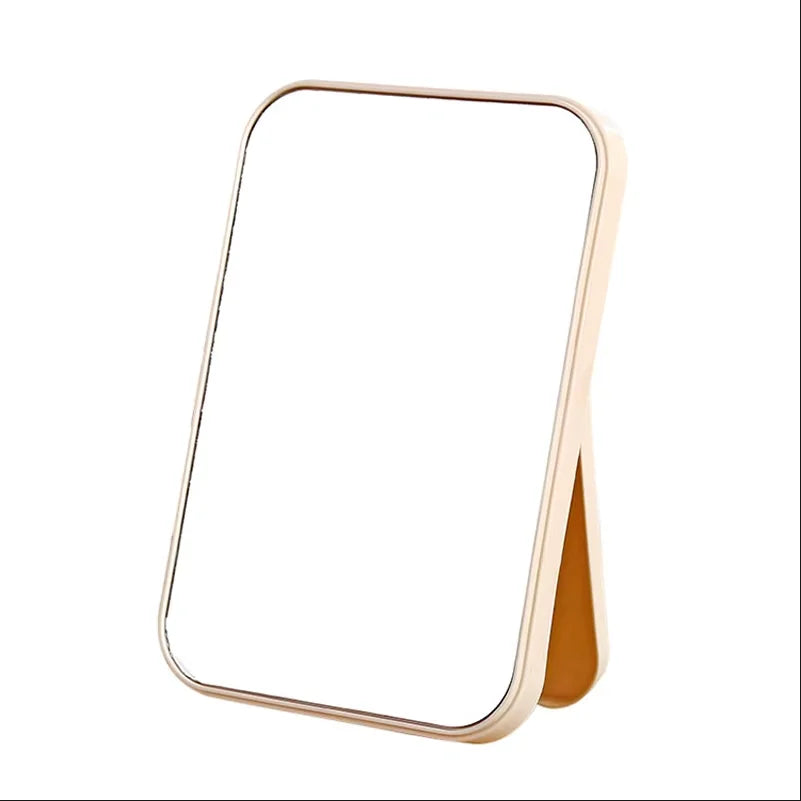 Portable Folding Cosmetic Mirror Desktop Makeup Mirror Bedroom Decorative Mirror Simple Square Mirror